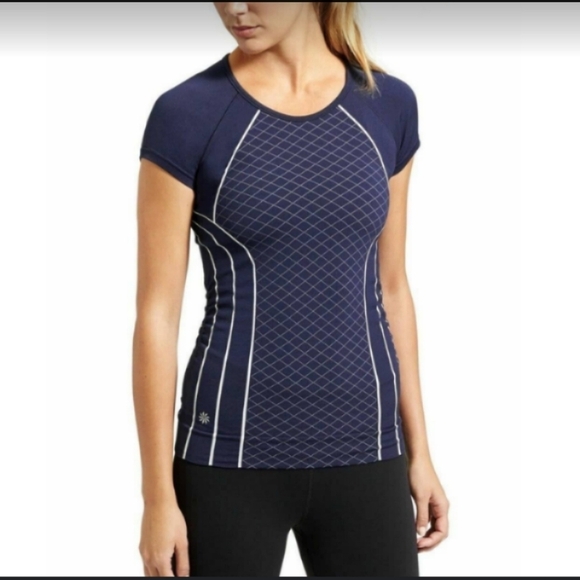 Athleta Fitness Fast Line Women's Navy Blue Athletic Top - Picture 1 of 4